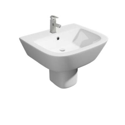 Project Square 550mm 1th Basin Semi Pedestal