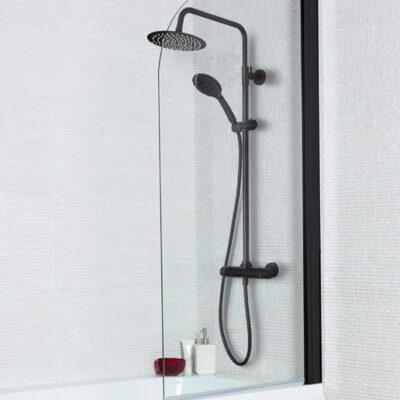 Bath Shower Screens Nero Straight Screen, Radius Edge