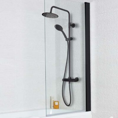 Bath Shower Screens Nero Straight Screen, Square Edge