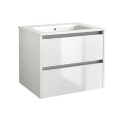 FURNITURE & MIRRORS CITY 800MM WALL MOUNTED UNIT & CERAMIC BASIN – WHITE H 500 X W 790 X D 455 FUR720CI-FUR060PU