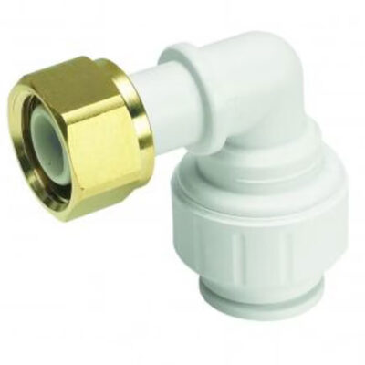 15mm x 1/2″ Speedfit Bent Tap Connector White (brass nut)