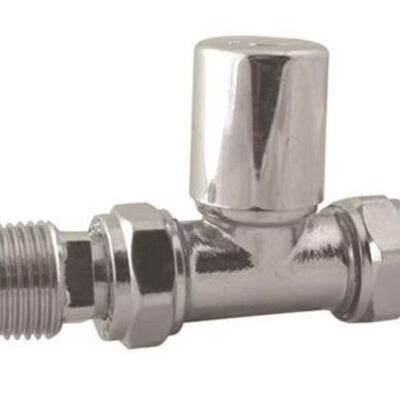 RADIATOR VALVE STRAIGHT CHROME 15MM X 1/2″