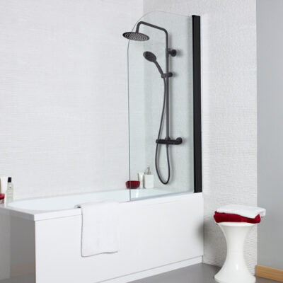 Bath Shower Screens Nero Straight Screen, Radius Edge